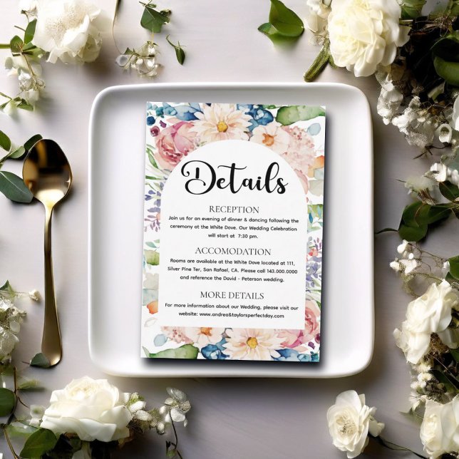 Information om den moderna skribentfärgen Blommigt Tilläggskort (Skapare uppladdad)
