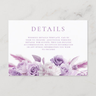 Information om Designer Lila Lavender Blommigt Brö Tilläggskort