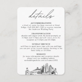 Information om det lilla Lodrät Miami Bröllop Tilläggskort