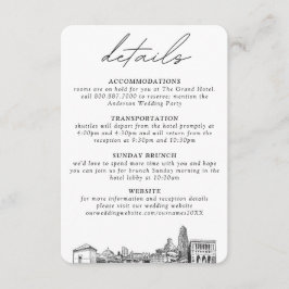 Information om det lilla Lodrät Pittsburgh Bröllop Tilläggskort