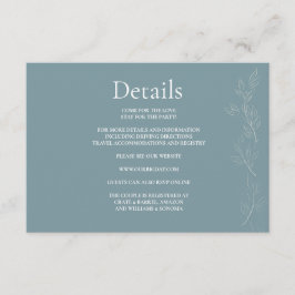 Information om det ljusblå löv-kortet för elegant tilläggskort