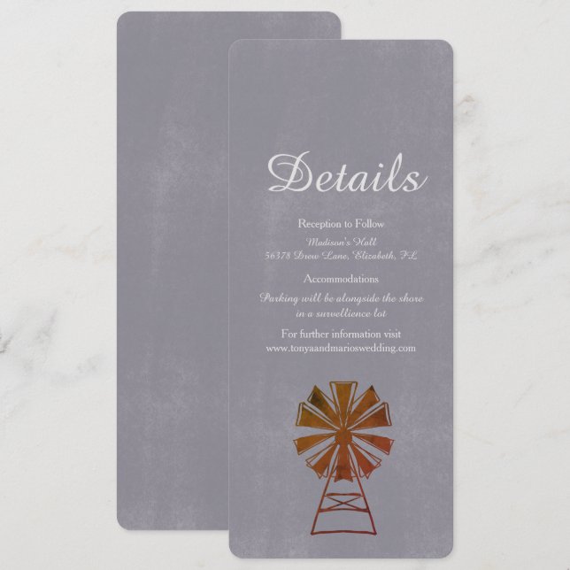 Information om det moderna jordbrukshuset Kvarn Ru Inbjudningar (Fram/baksida)