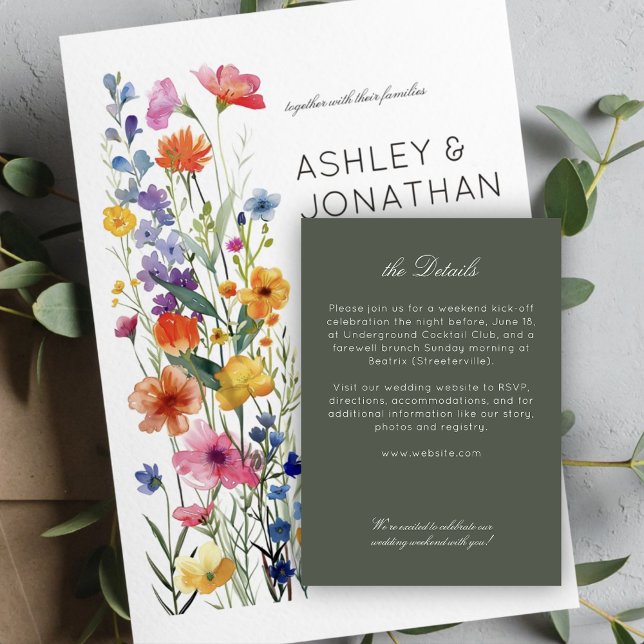 Information om det moderna minimalistiska Bröllop Tilläggskort (Skapare uppladdad)