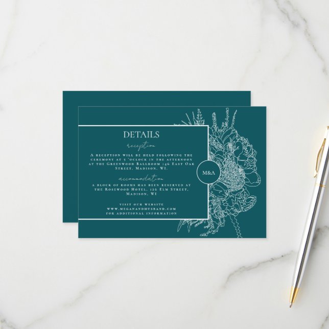 Information om det moderna och Elegant Blommigten  OSA Kort (Fram/Back In Situ)