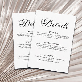 Information om det moderna skriptet för Bröllop Tilläggskort