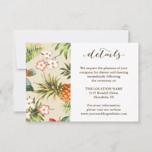 Information om det tropiska Löven Pineapple Hawaii Inbjudningar