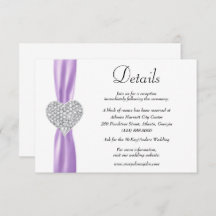 Information om Diamond Heart Lila Ribbon Bröllop
