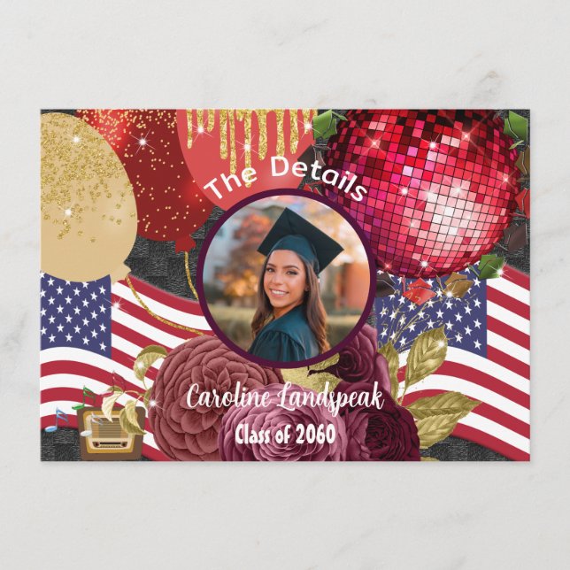 Information om Disco Party Anpassningsbar Photo Tilläggskort (Framsida)