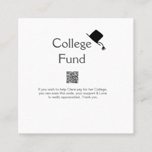 Information om donation från student fyrkantigt visitkort