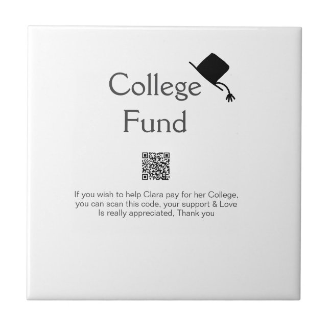 Information om donation från student kakelplatta (Framsidan)