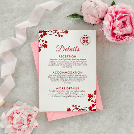 Information om dubbla Happity Elegant China Bröllo Tilläggskort