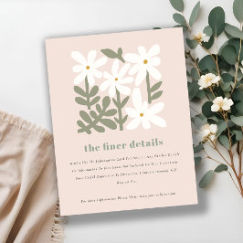 Information om Dusky  Retro Minimal Blommigt Bröll Tilläggskort