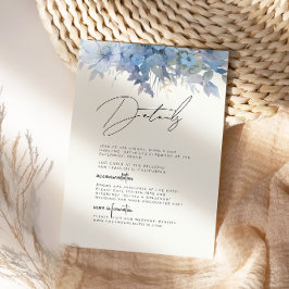 Information om Dusty Blue Blommigt Elegant bröllop Tilläggskort