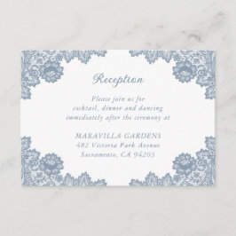 Information om Dusty Blue Blommigt Snöre Bröllop Tilläggskort