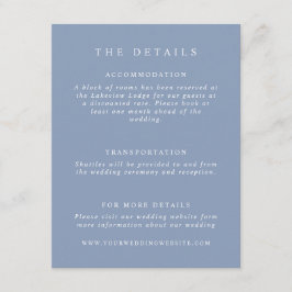 Information om Dusty Blue Bröllop Tilläggskort