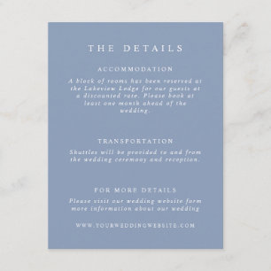Information om Dusty Blue Bröllop Tilläggskort