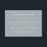 Information om Dusty Blue Hotel-bostäder Tilläggskort<br><div class="desc">Inkludera de här petitkorten för att informera dig om hotellgäster. Dusty blue and white card-funktioner och elegant-typografi med all information som behövs. Designad för att samordna med vår moderna  och dammblå Blommigt i Bröllop. Anpassa med din information med hjälp av den mall som fälten tillhandahåller.</div>