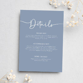 Information om Dusty Blue Minimum Calligraphy Bröl Tilläggskort