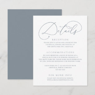 Information om Dusty Blue Modern Minimalist Bröllo Tilläggskort