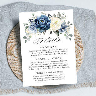 Information om Dusty Blue Navy Champagne Ivory Brö Tilläggskort
