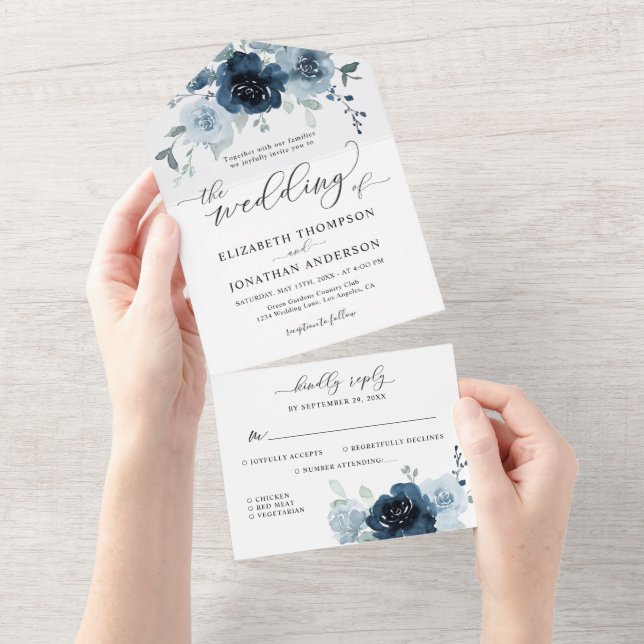 Information om Dusty Blue Navy Slate Blommigt Bröl (Avrivbar del)