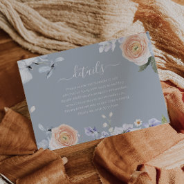 Information om Dusty Blue & Peach Modern Bröllop Tilläggskort