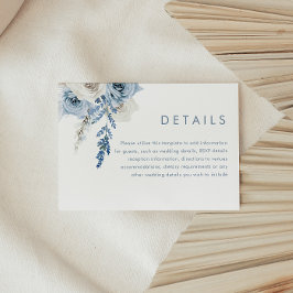 Information om Dusty Blue & White Flowers Bröllop Tilläggskort
