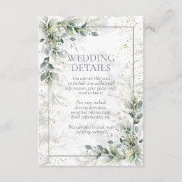 Information om Dusty Botanical Greenery Guld Marbl Tilläggskort