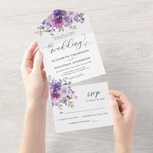 Information om Dusty Lila Lilac Blommigt Bröllop O (Avrivbar del)