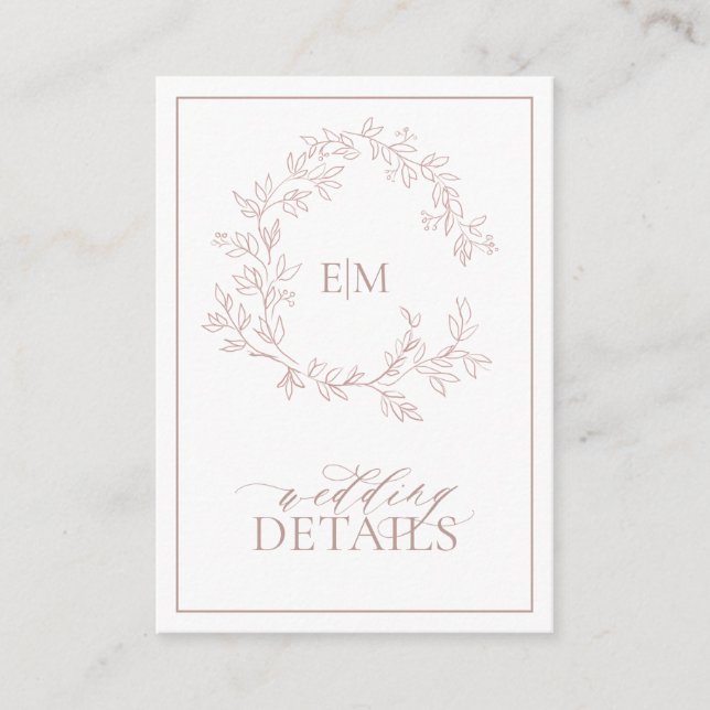 Information om Dusty Ro Leafy Vapensköld Monogram  Tilläggskort (Framsida)