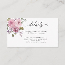 Information om Dusty Ro Mauve Rosa  Blommigt Bröll Tilläggskort