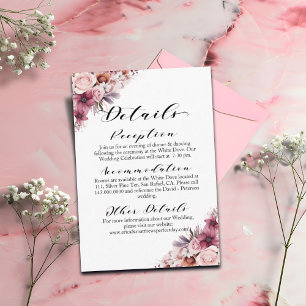 Information om Dusty Rosa Blommigt Modern Script B Tilläggskort