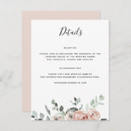 Information om Dusty Rosa ros Bröllop Tilläggskort