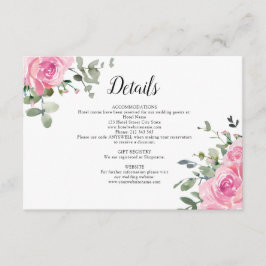 Information om Dusty Rosa ros Eucalyptus Bröllop Tilläggskort