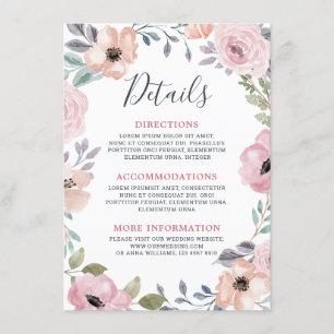 Information om Dusty Rosa ros Midsommar Blommigt B Tilläggskort