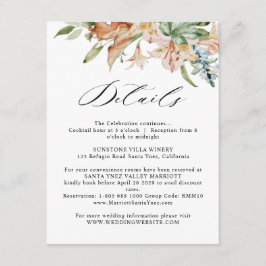 Information om Earthy Blooms Bröllop White och Grö Tilläggskort