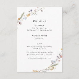 Information om Earthy WildblommBröllop Tilläggskort
