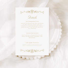 Information om elegant Antique Guld Line Art Bröll Tilläggskort