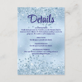 Information om elegant Baby blue Glitter och Foil  Tilläggskort