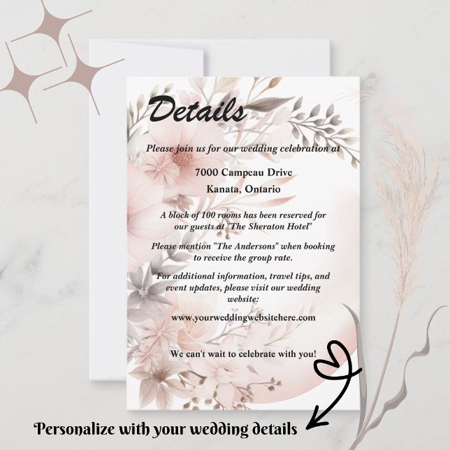 Information om elegant  & Beige Boho Blommigt Bröl (Set the tone for your romantic celebration with our elegant boho blush & beige wedding suite)