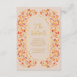 Information om elegant Beige Fall Rustic Löv Bröll Tilläggskort