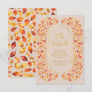 Information om elegant Beige Fall Rustic Löv Bröll Tilläggskort