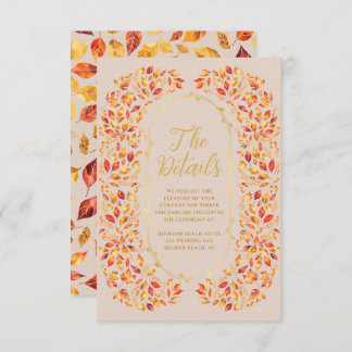 Information om elegant Beige Fall Rustic Löv Bröll Tilläggskort