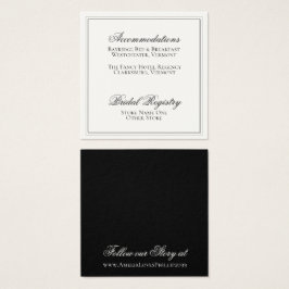Information om elegant Black and White Bröllop Fyrkantigt Visitkort