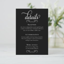 Information om elegant Black and White Script Bröl Tilläggskort