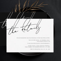 Information om elegant Black and White Script Bröl