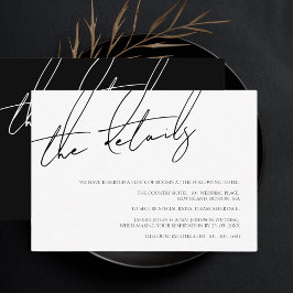 Information om elegant Black and White Script Bröl Tilläggskort