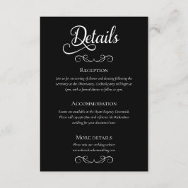 Information om elegant Black and White Script Bröl Tilläggskort