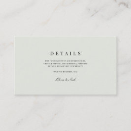 Information om elegant Black & Sage Grönt Bröllop Tilläggskort