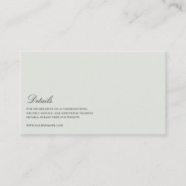 Information om elegant Black & Sage Grönt Bröllop Tilläggskort